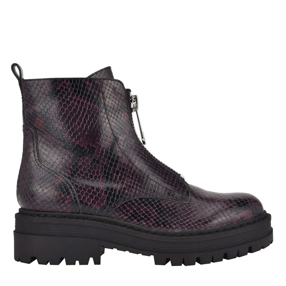 Marc Fisher Snake Skin Python zip up leather Womens Goth Chelsea Booties NIB